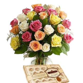 25 colorful roses with chokolates | Flower Delivery Yoshkar-Ola