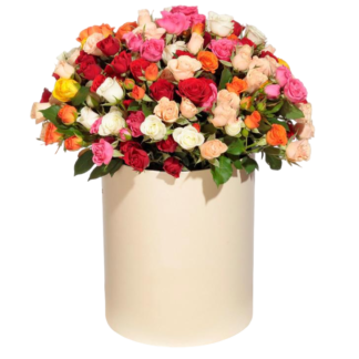 Mixed roses in a hatbox | Flower Delivery Yoshkar-Ola